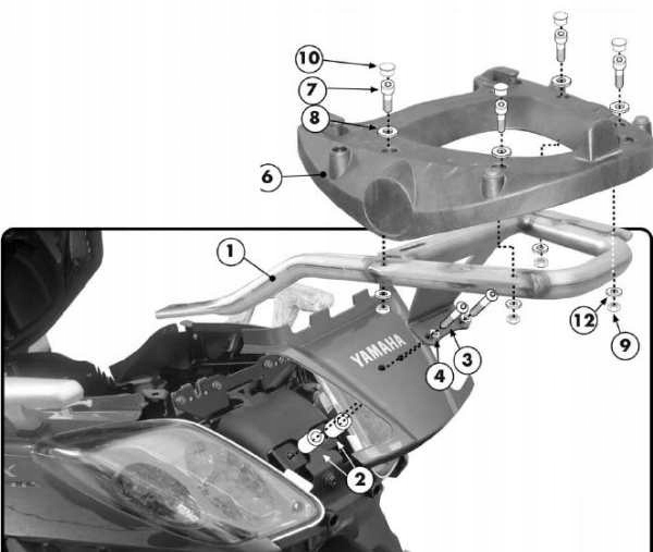 STREDNÝ RÁMOVÝ RÁM. YAMAHA X-MAX 125/250 05-09