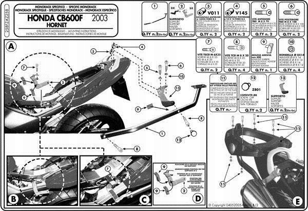 HLAVNÝ RÁMOVÝ RÁM HONDA CB 600 HORNET 03-06