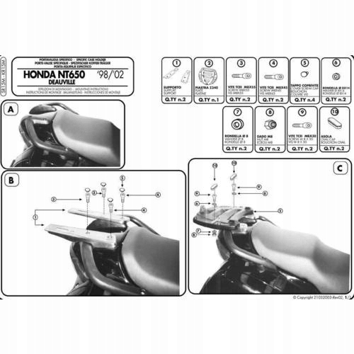 HLAVNÝ RÁMOVÝ RÁM HONDA NT 650V DEAUVILLE