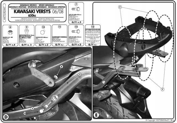 HLAVNÝ RÁMOVÝ RÁM KAWASAKI VERSYS 650 06-09