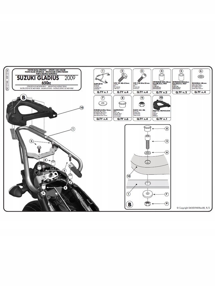 HLAVNÝ RÁMOVÝ REGÁL SUZUKI GLADIUS 650 09-16