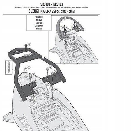 HLAVNÝ RÁMOVÝ RÁM SUZUKI INAZUMA 250 12-15