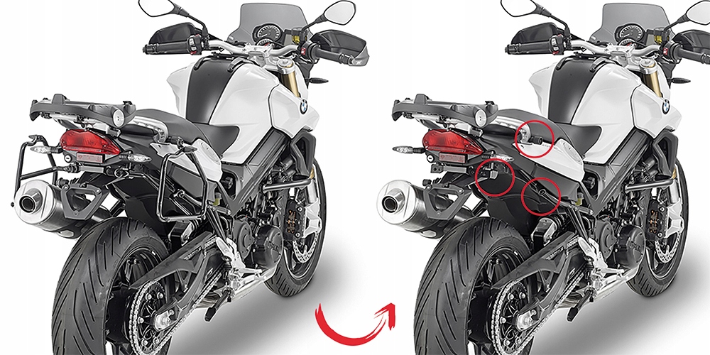 Podperný rám bočných kufrov BMW F 800R (09-14), F 800GT