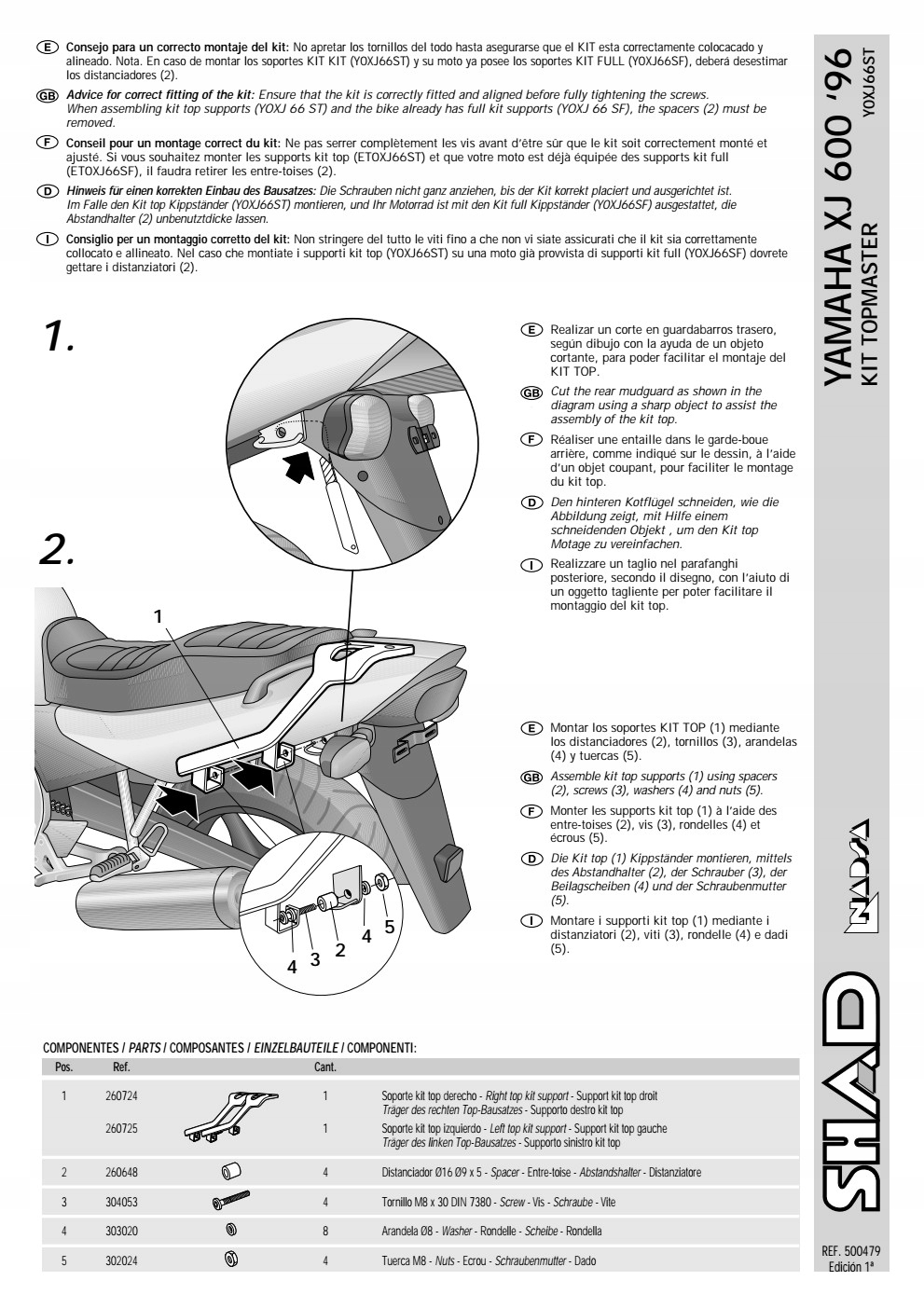 RÁMEČEK Tienidlo KSHY0XJ66ST YAMAHA DIVERSION XJ600 S