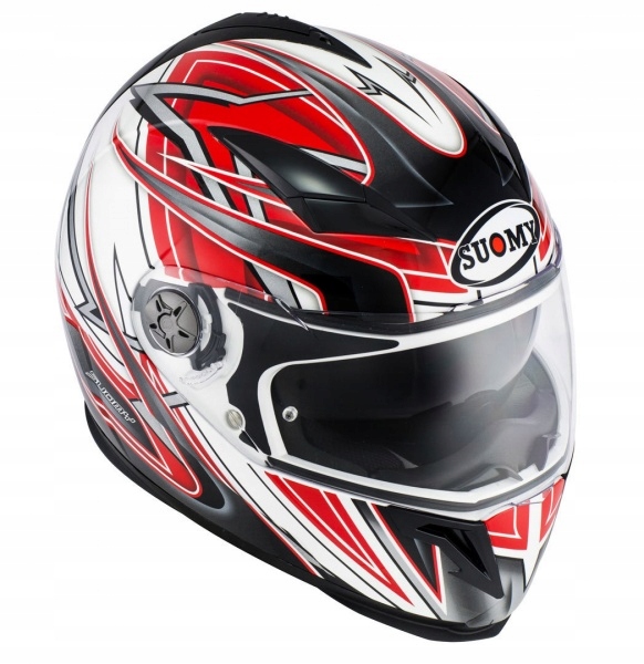 PRILBA HALO ZENITH BIELOČERVENÁ S SUITE NA MOTOCYKL