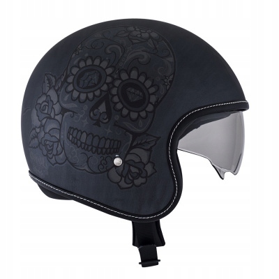 PRILBA ROKK SUEDE CALAVERA SIVÁ VEĽKOSŤ M