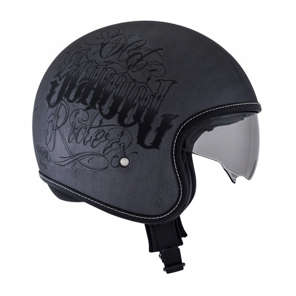 PRILBA ROKK OLDSCHOOL SCRATCH GUNMETAL XL SUEDE