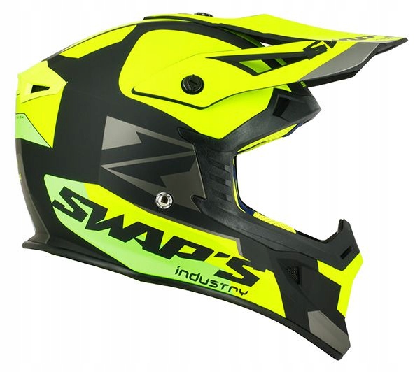 Crossová helma SWAPS Enduro čierna-žlto-zelená matná M.