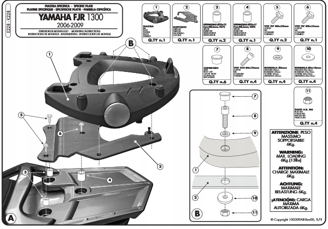 Rám Kappa K228 Yamaha Fjr 1300 06-15