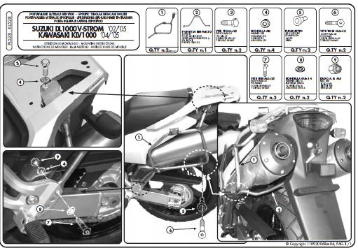 Bočný nosič Kappa KL528 DL1000 02-11 KLV 1000