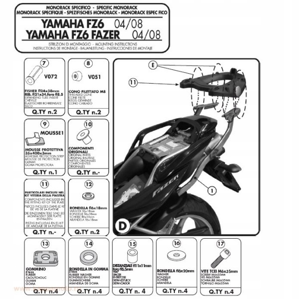 Stredové puzdro rámu Yamaha FZ6 600 Fazer 04-11