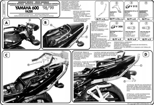 Rám hrudníka cent. Kappa K3400 FZS600 98-03