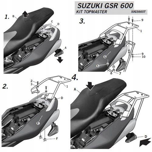 Rack Shad S0GS66ST centrálne puzdro Suzuki GSR
