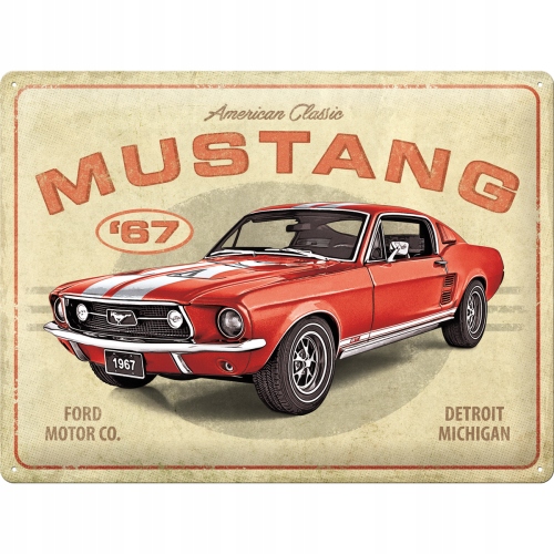 Mustang-GT červený štítok na motocykel