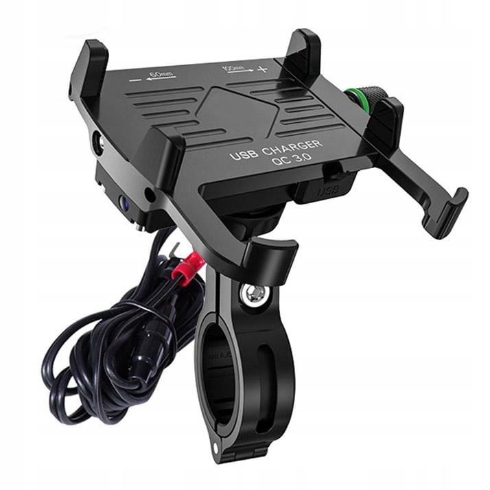 MONTÁŽ NA MOTOCYKL TKN KOVOVÝ USB QC R10