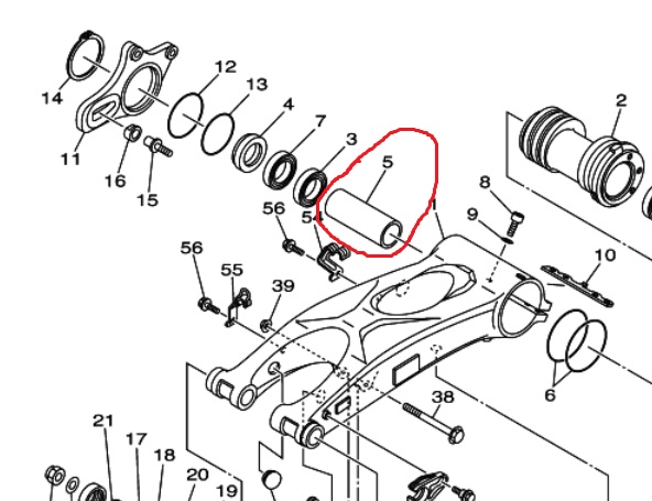 LOŽISKO ZADNÉ LOŽISKO ROZDIEL YAMAHA YFZ 450