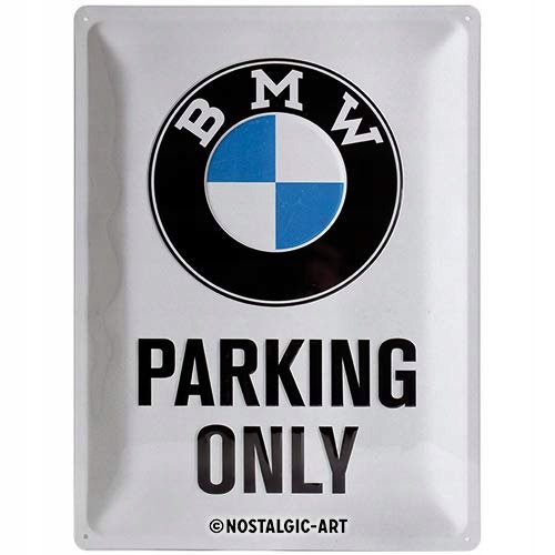 Kovová plagátová doska 30x40cm BMW Parking