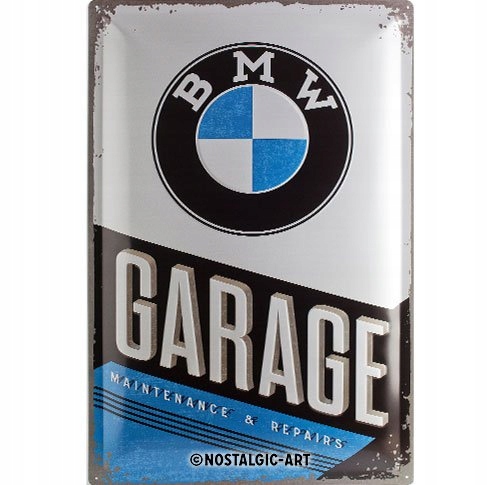 Kovová plagátová doska 40x60cm BMW Garáž