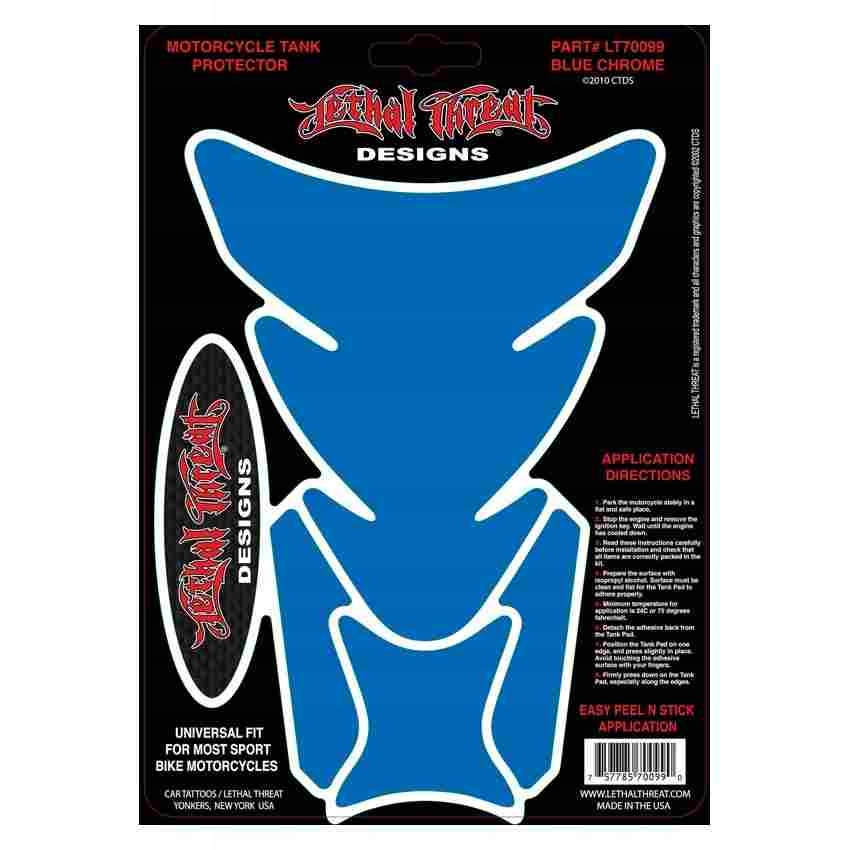 Tankpad Lethal Threat LT70099 Blue Chrome Yamaha