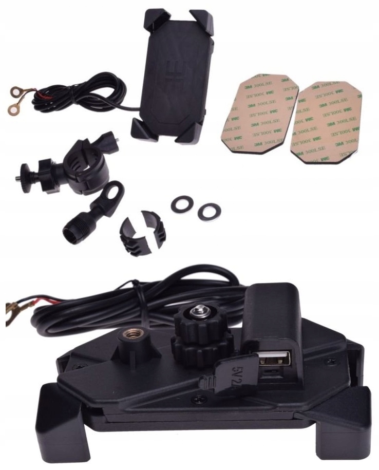 DRŽIAK GPS TELEFÓNU + USB ZÁSUVKA MOTOCYKLU ATV