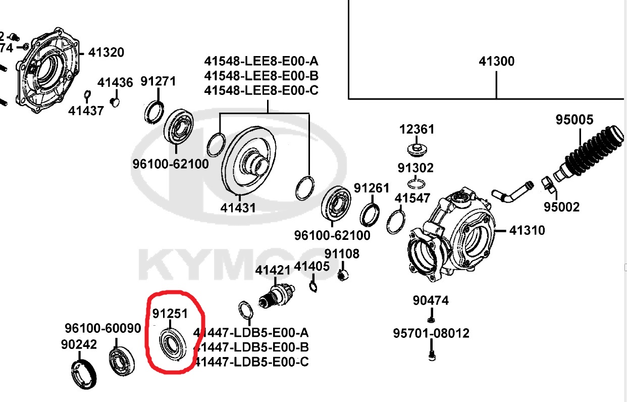 TESNENIE Hriadeľa KYMCO MXU 500 IRS