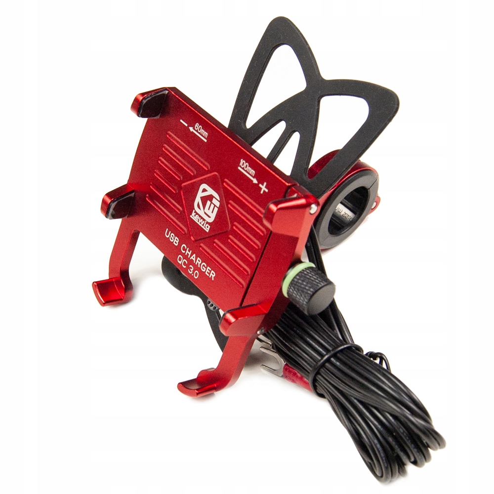 Hliníkový držiak na motocykel KEWIG RED USB + sieťka