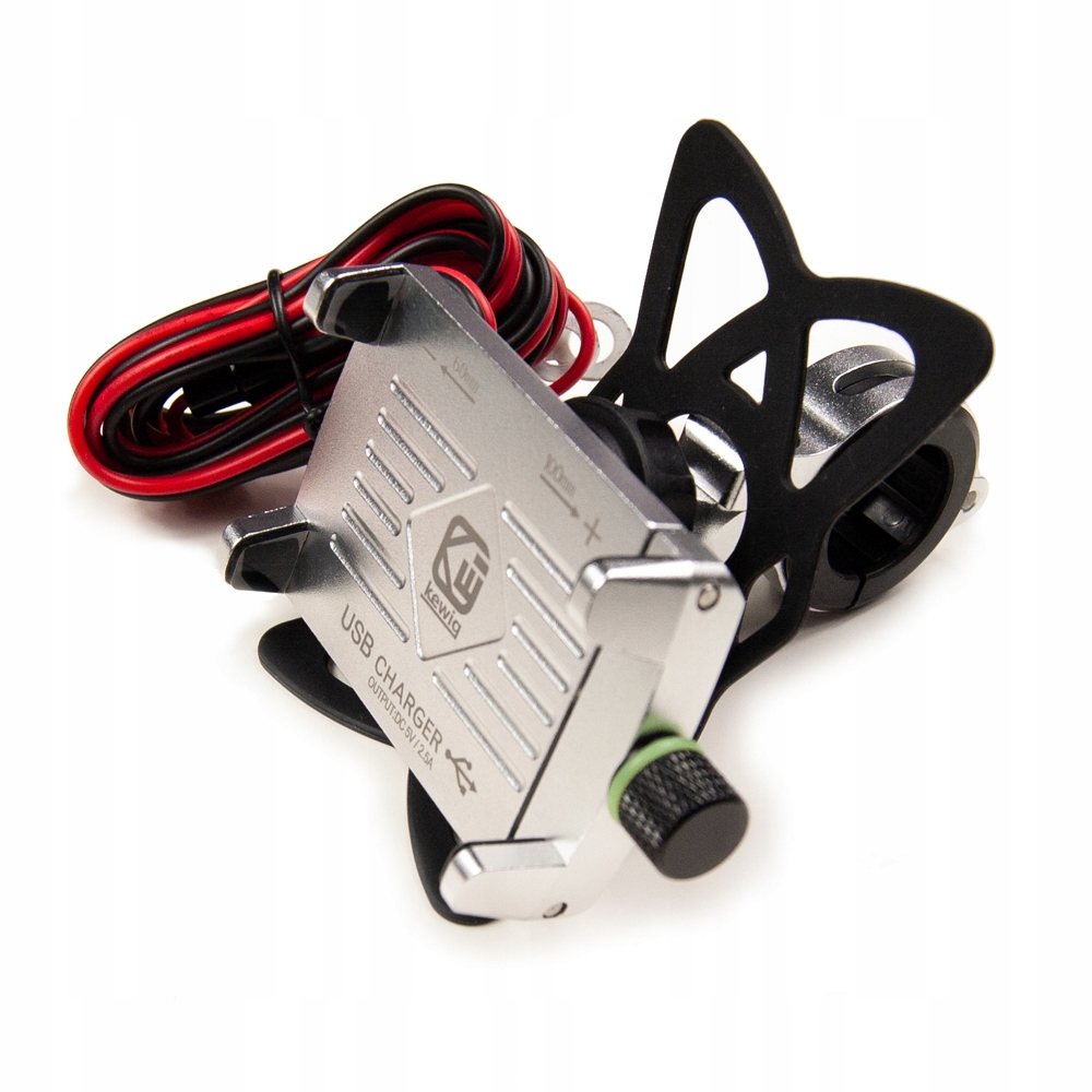 Držiak na motocykel KEWIG SILVER USB + sieťka