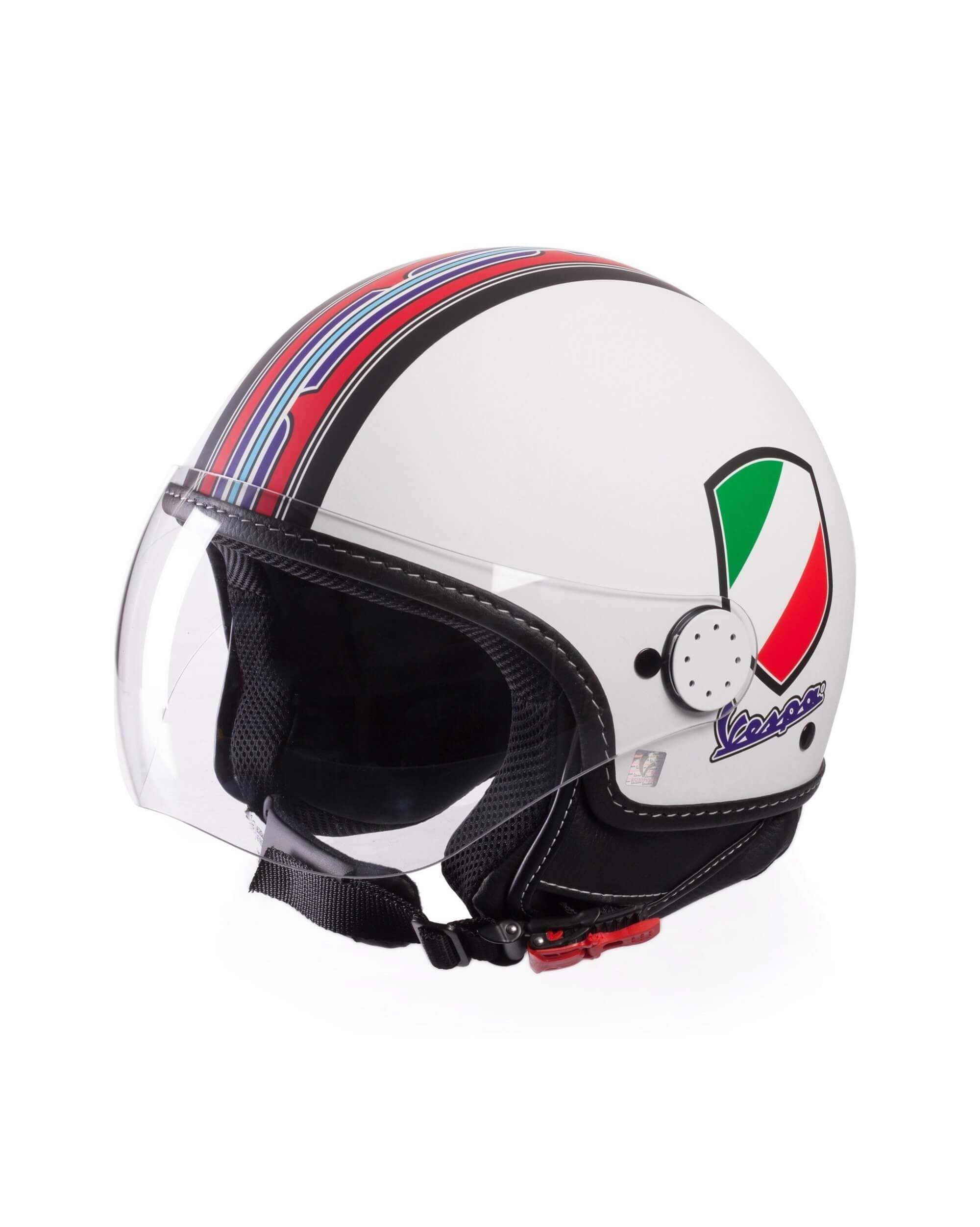 Prilba VESPA V-Stripes Open Face Unisex XL biela