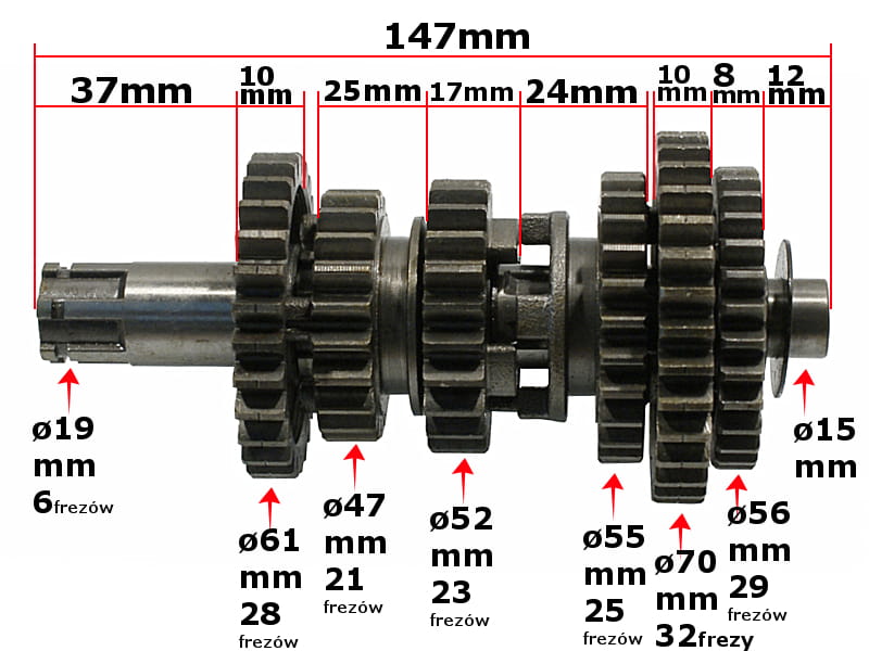 Hriadeľ prevodovky QUAD 200 VEĽKÝCH KOL