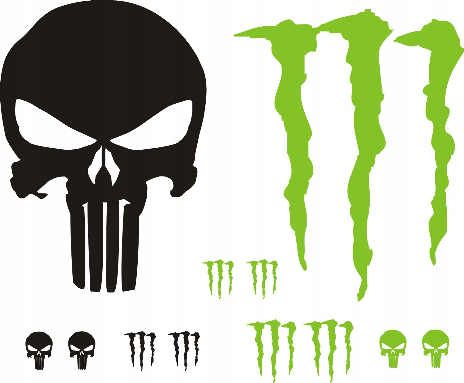 XXL MONSTER PUNISHER Samolepky TUNING č.316