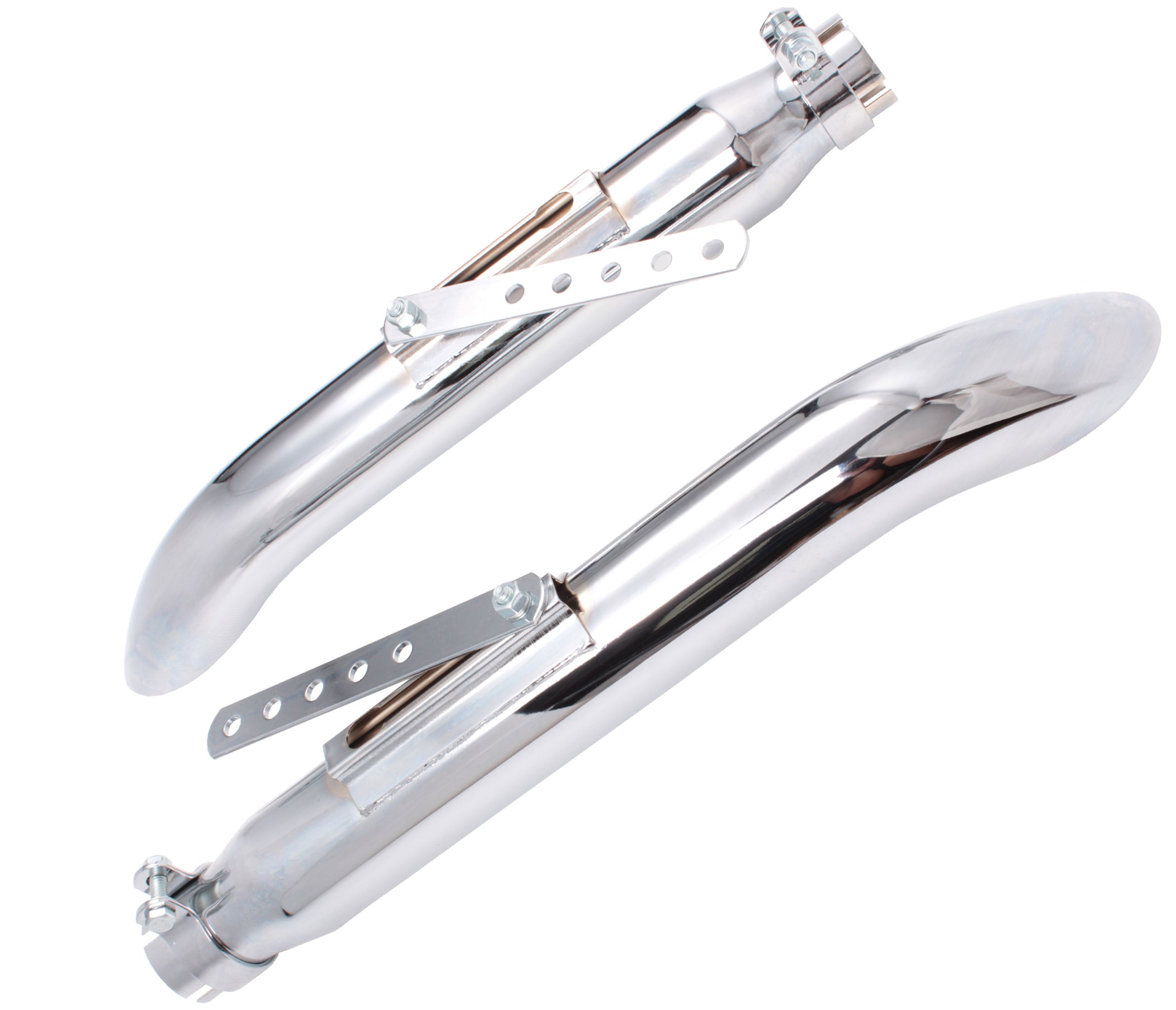 YAMAHA HONDA CHOPPER SILENCER VÝFUK CHROME 2 KUSY