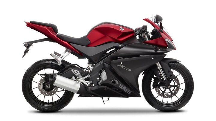 NÁlepky na dyhu YAMAHA YZF R125 14-15 čerešňovo červená