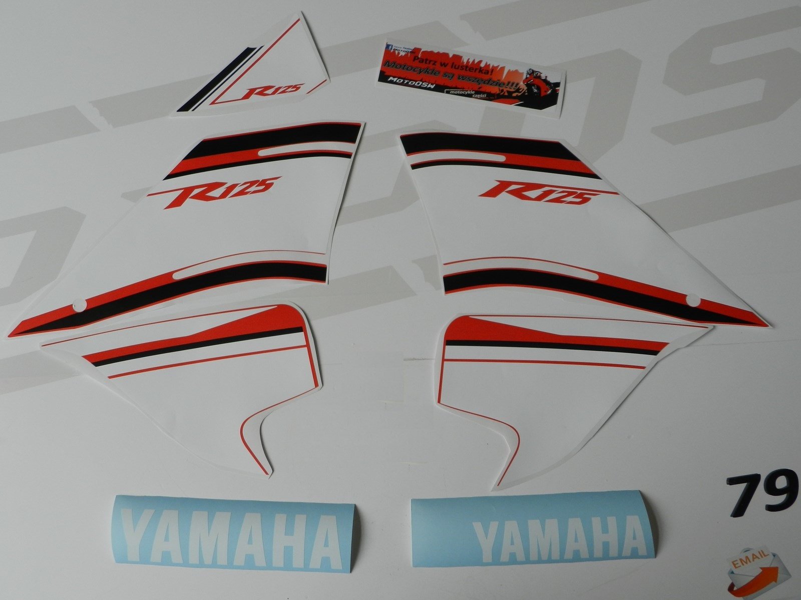 Obtisky Dyha Yamaha YZF R125 2009 červená