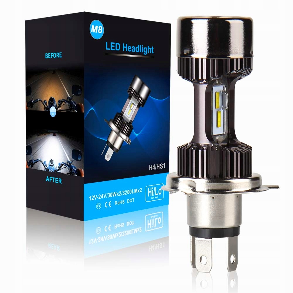 LED ŽIAROVKA H4 HS1 3200 LM MOTORSKÝ SKÚTRE MOTOCYKL