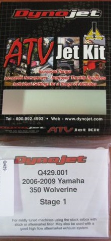 SADA YAMAHA WOLVERINE 350 DYNOJET