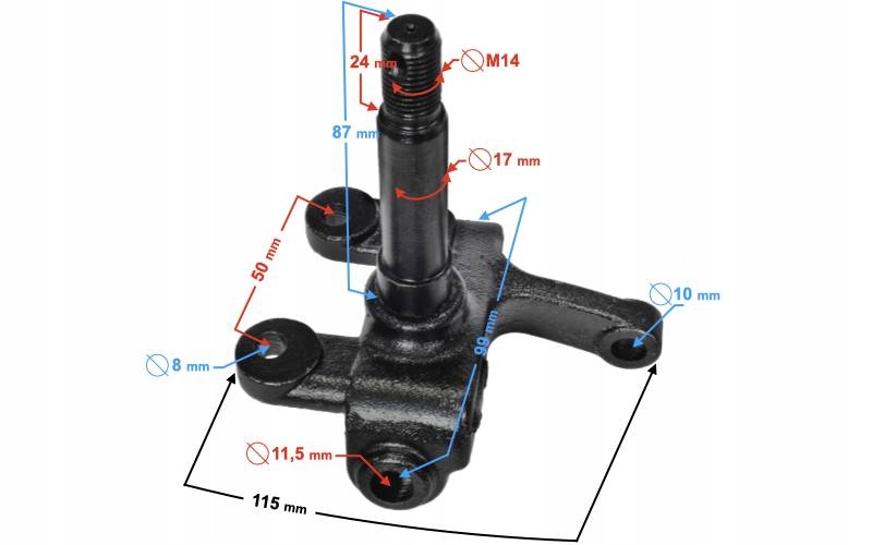 Ľavý spínač pre 8 '' koleso s uchytením pomocou svorky