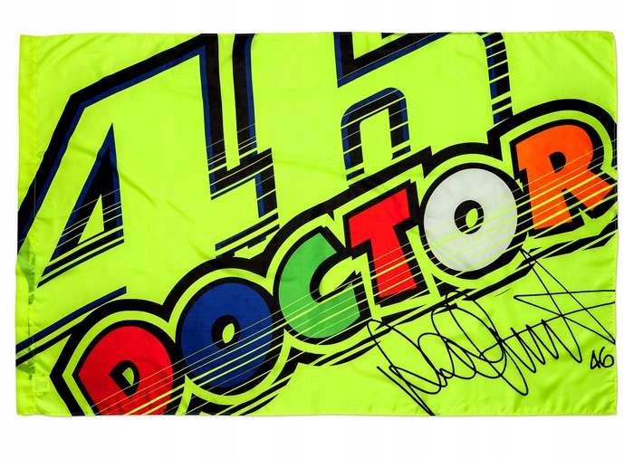 vlajka VR46 Rossi The Doctor 46 VRUFG265903 MotoGP
