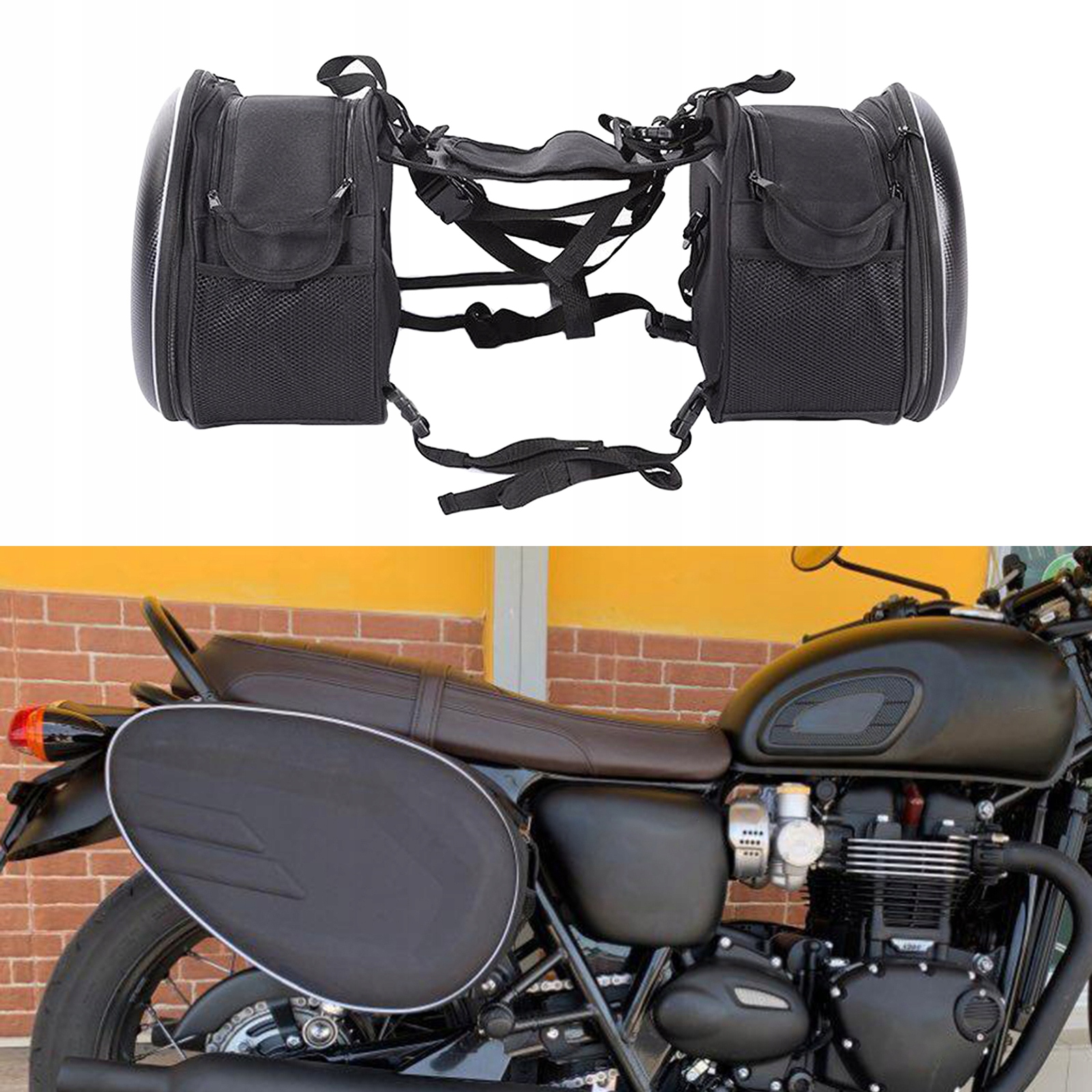 čierne motocyklové kufre