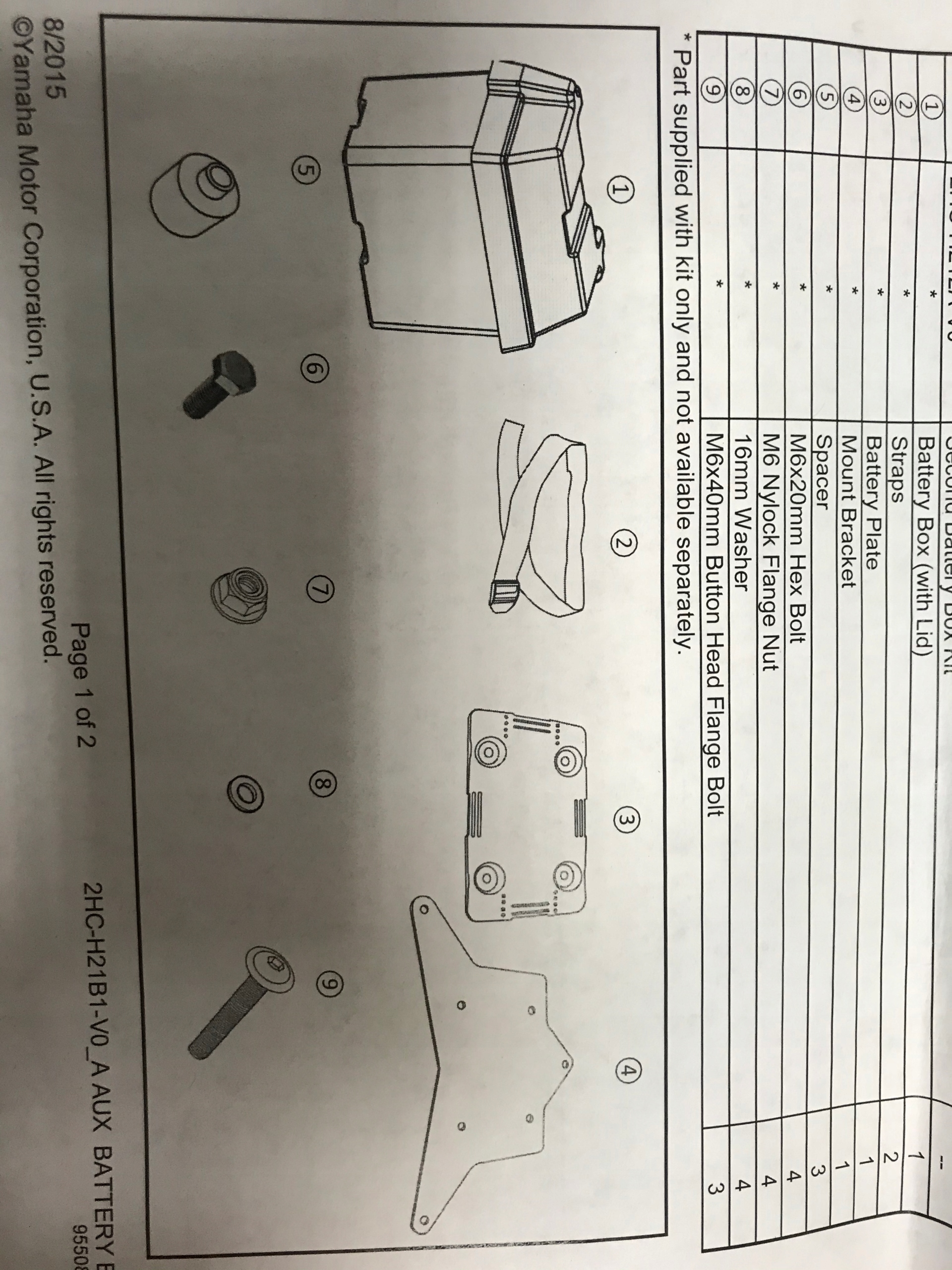 rukoväť a kryt pre 2 batérie Yamaha YXZ 1000